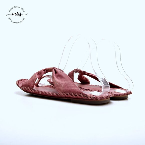 Free People Bailey Leather Criss Cross Strappy Boho Sandals Pink Women Size 8.5‎ - Picture 9 of 15